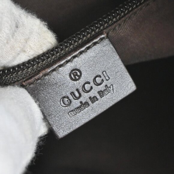 GUCCI Logo GG Pattern Crossbody Shoulder Bag Canvas Leather Brown Italy - Picture 12 of 16